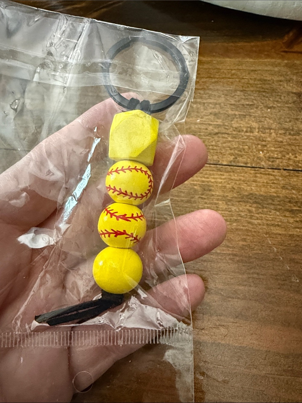 Softball 🥎 Earring and Bead Keychain Set - Picture 4 of 5